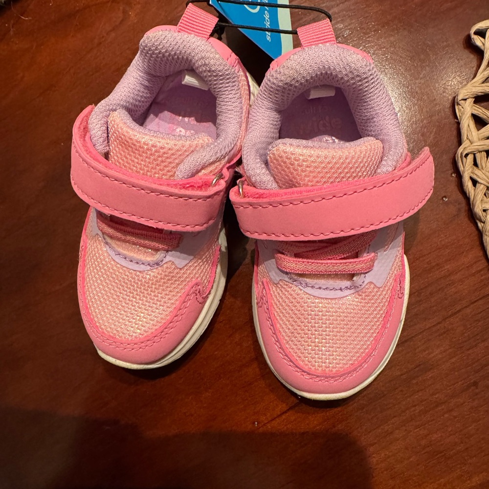 Stride Rite Kids Pink Athletic Sneakers - Lightweight Velcro Closure